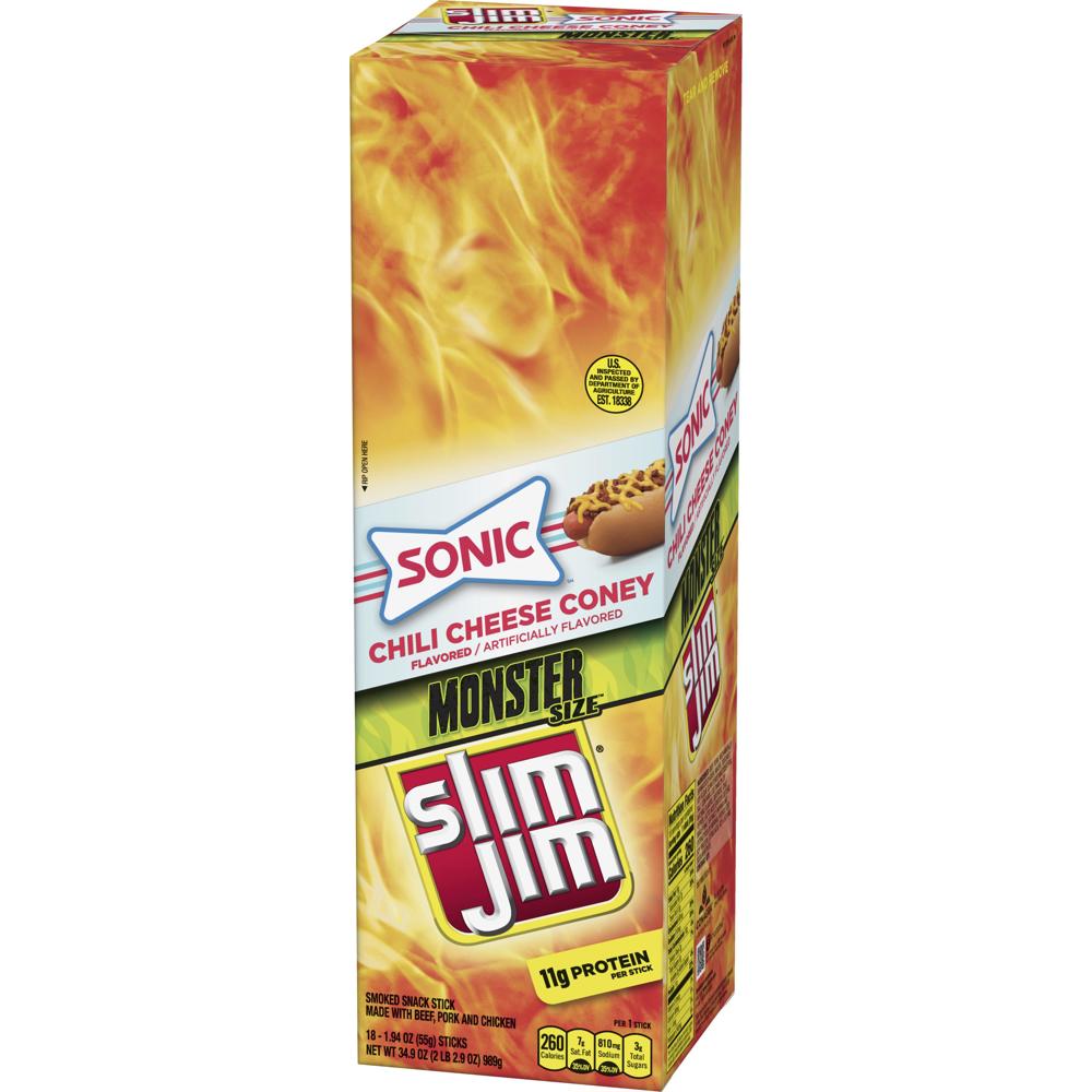 Slim Jim Monster Stick Sonic Chili Cheese Coney 1.94z 6/18Ct