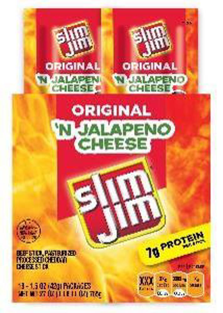 Slim Jim Orig & Jalapeno Cheese  1.15oz  6/14ct