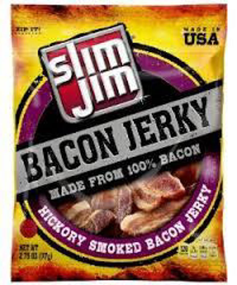 Slim Jim Jerky Hickory Smoked Bacon 8ct 2.75oz