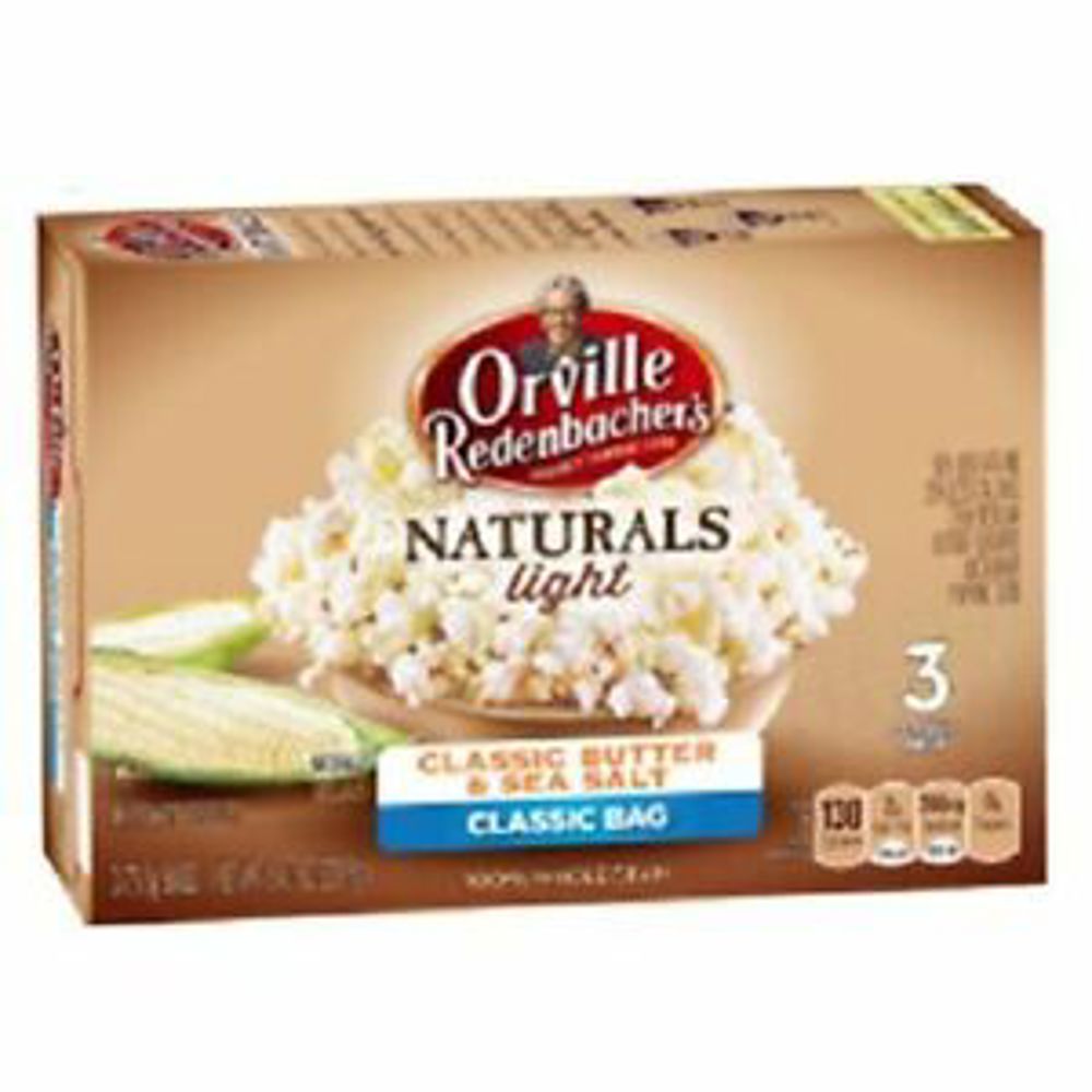 Orville Redenbacher 3 Pack Natural Light Sea Salt 12ct 8.25oz