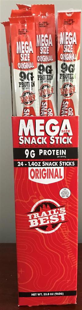 Trail's Best Mega Snack Stick 1.4oz  2/24ct