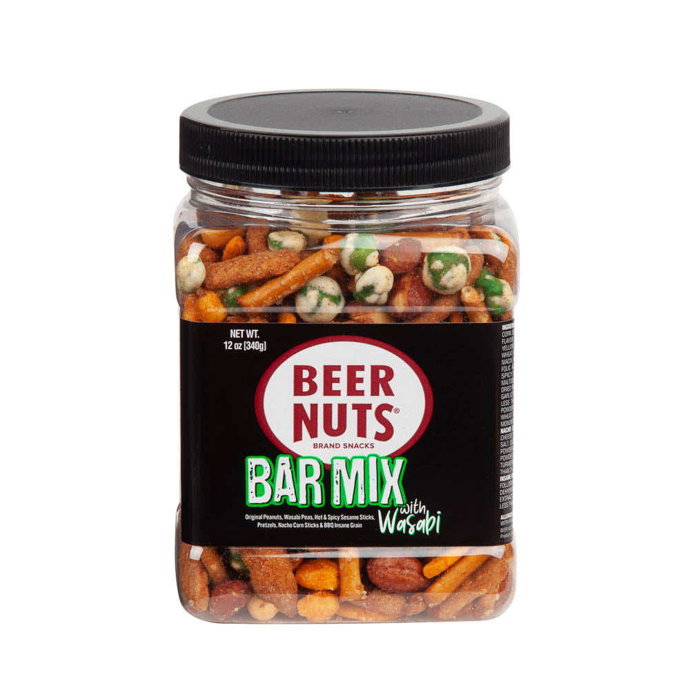 BEER NUTS PET Jar Bar Mix w/Wasabi 12oz 1/6ct