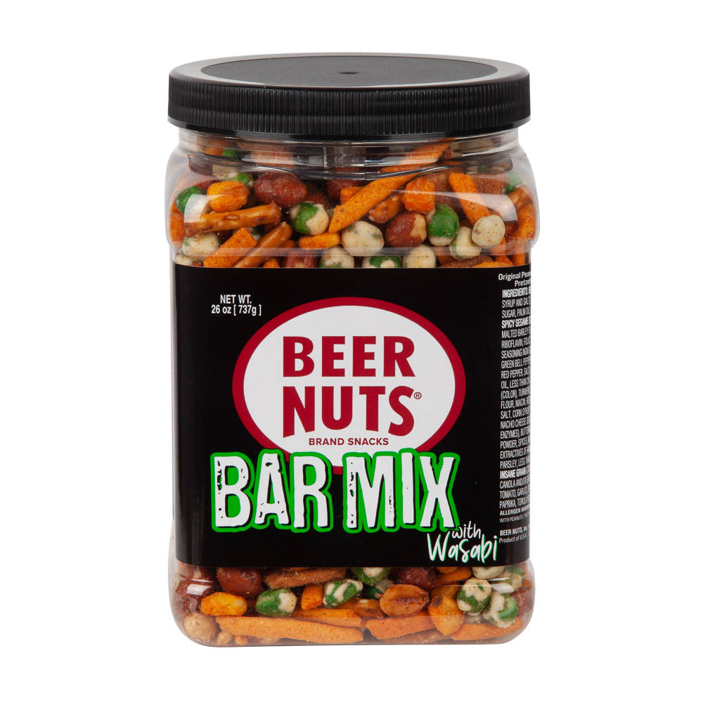 BEER NUTS PET Jar Bar Mix w/ Wasabi 26 oz. 1/12ct