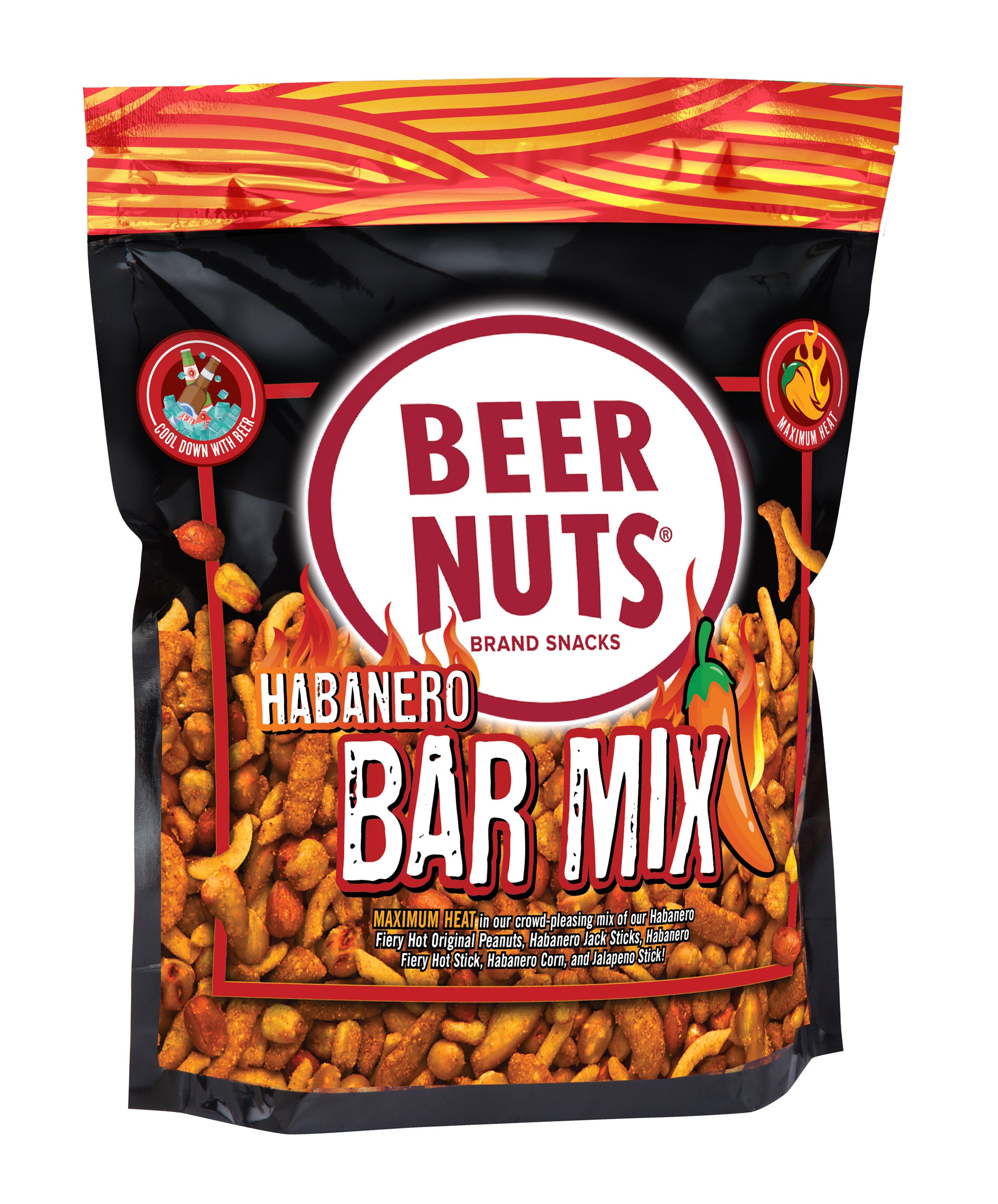 BEER NUTS Habanero Bar Mix 20 oz.DRC SUP Bag 1/8ct