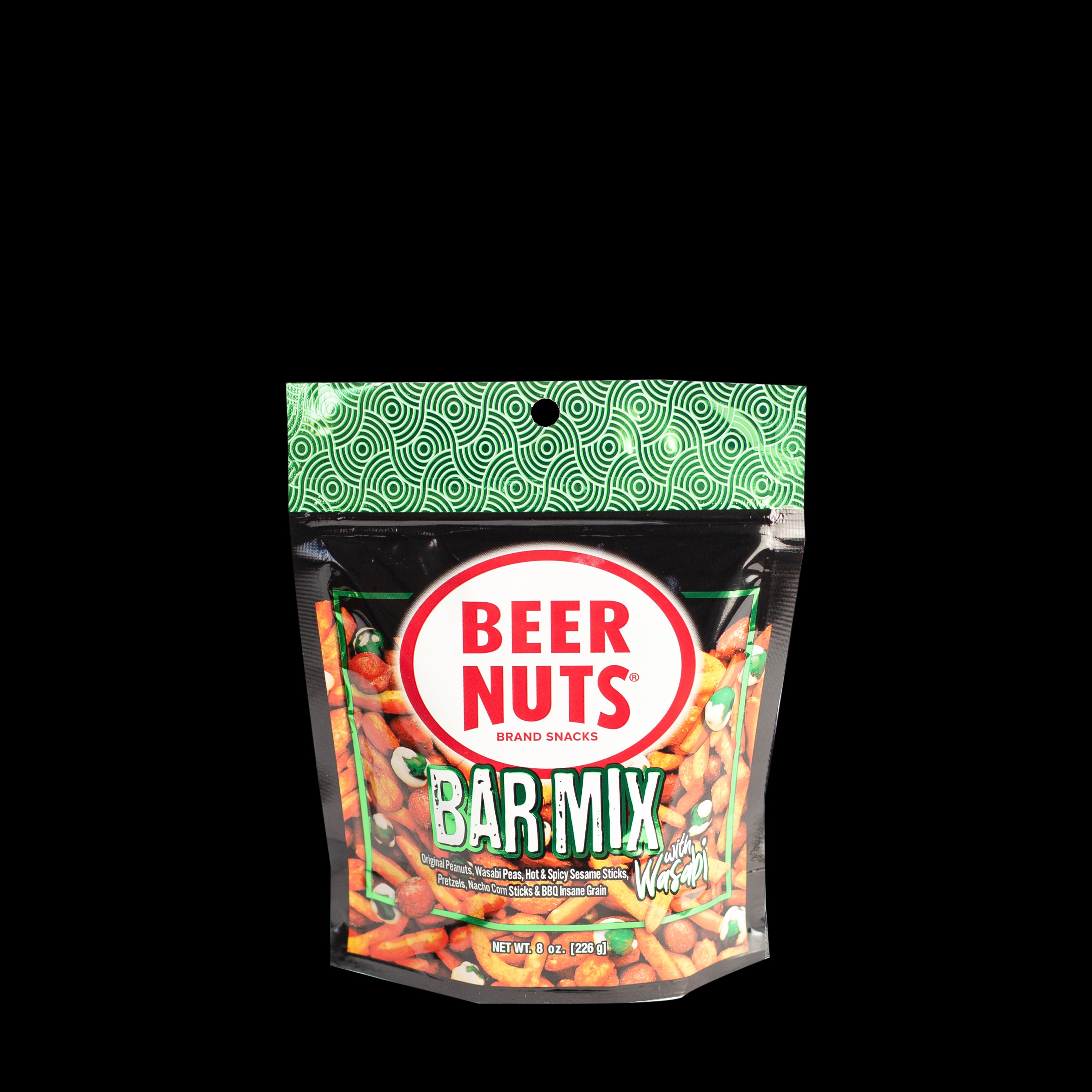 BEER NUTS Bar Mix w/Wasabi 8oz Resealable SUP 1/12ct