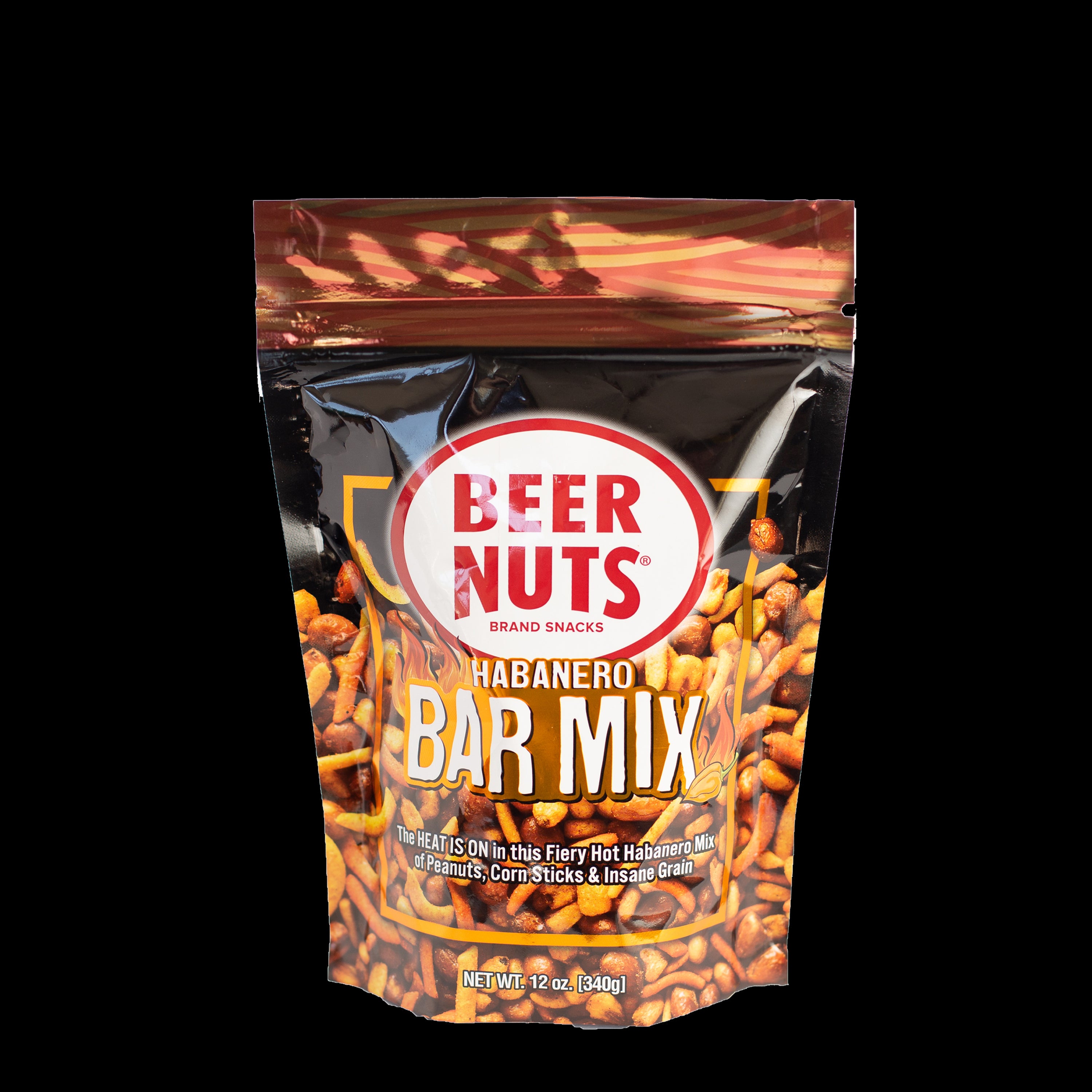 BEER NUTS Habanero Bar Mix 12oz Resealable SUP 1/12ct