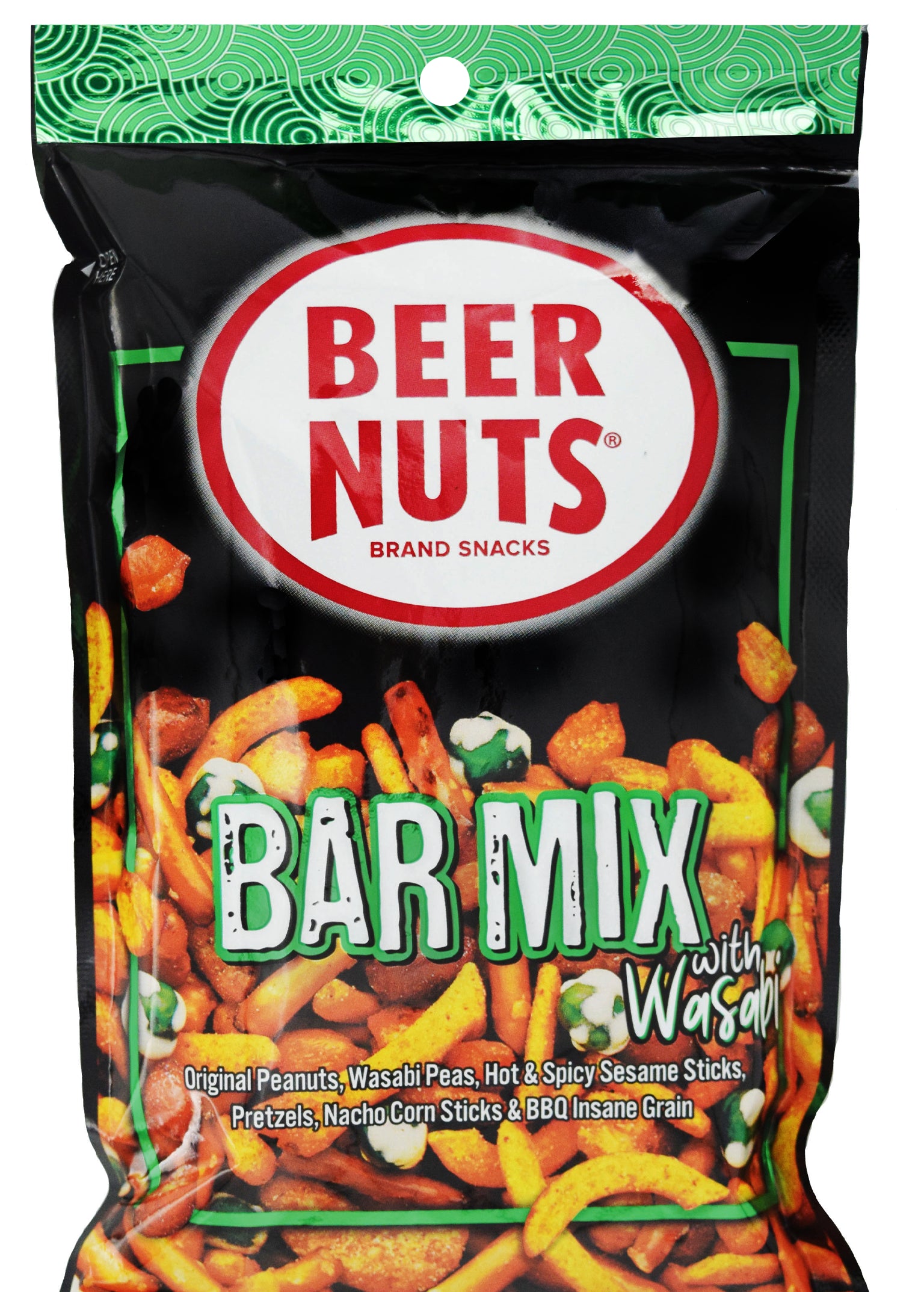 BEER NUTS Brand Bar Mix w/Wasabi 4oz Display 4/12ct