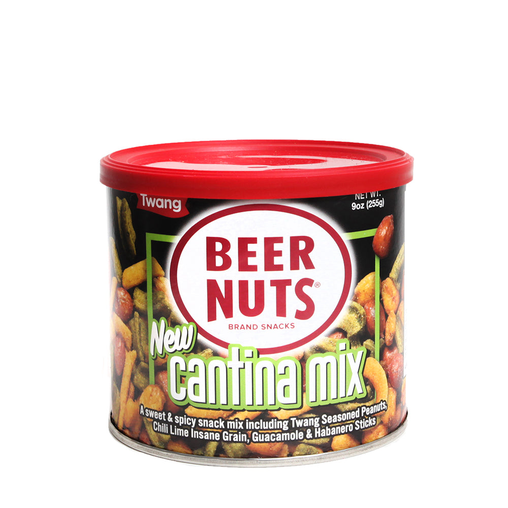 BEER NUTS Cantina Mix w/Twang Can 9oz 1/12ct