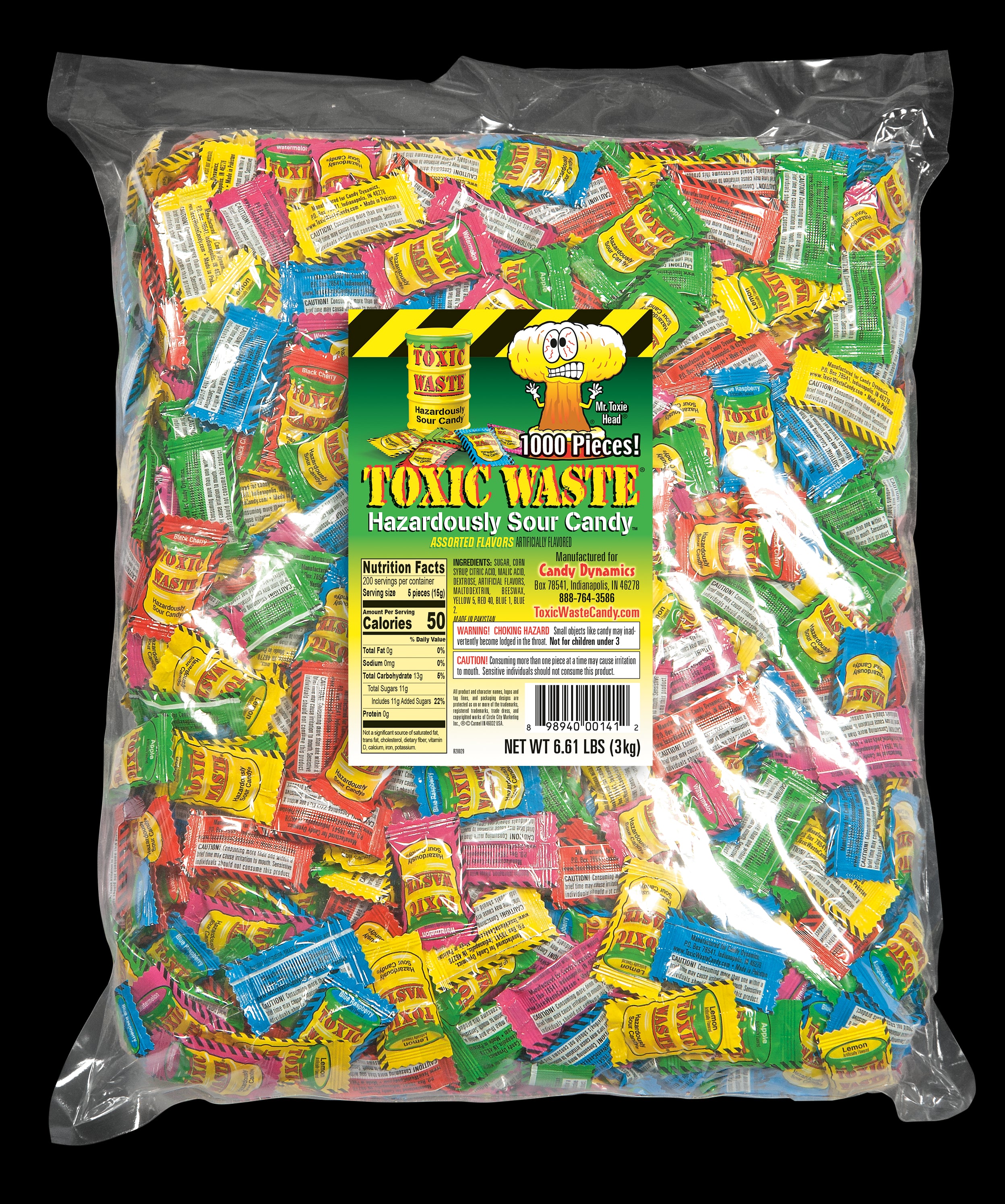 Toxic Waste Bulk Asst. Sour Candy 1000 ct Bags 4/1000ct