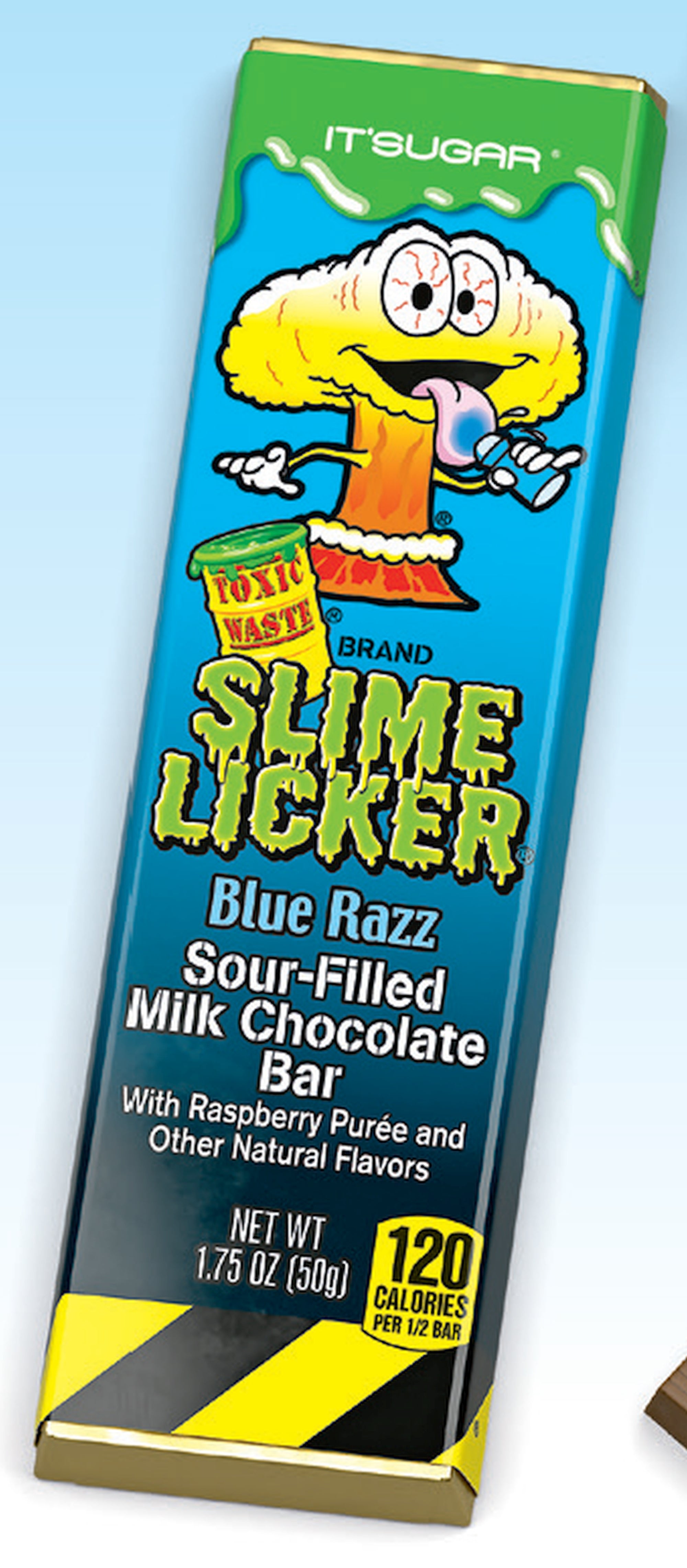 Toxic Waste Slime Licker Choc Bar Blue Razz 1.75oz 6/24ct