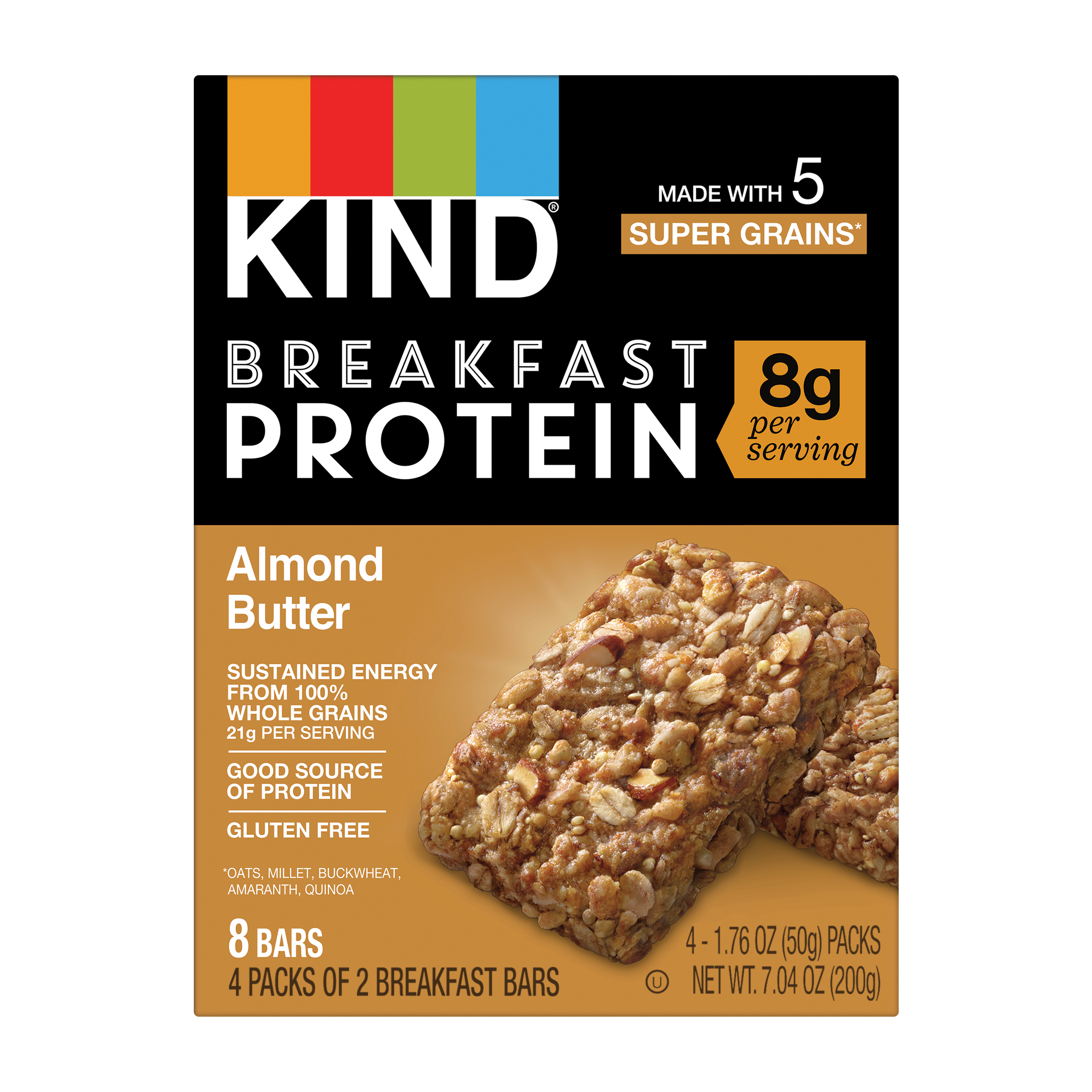 Kind Bar Breakfast Protein Alm Butter 4-2pc/bx 14.08oz /6ct