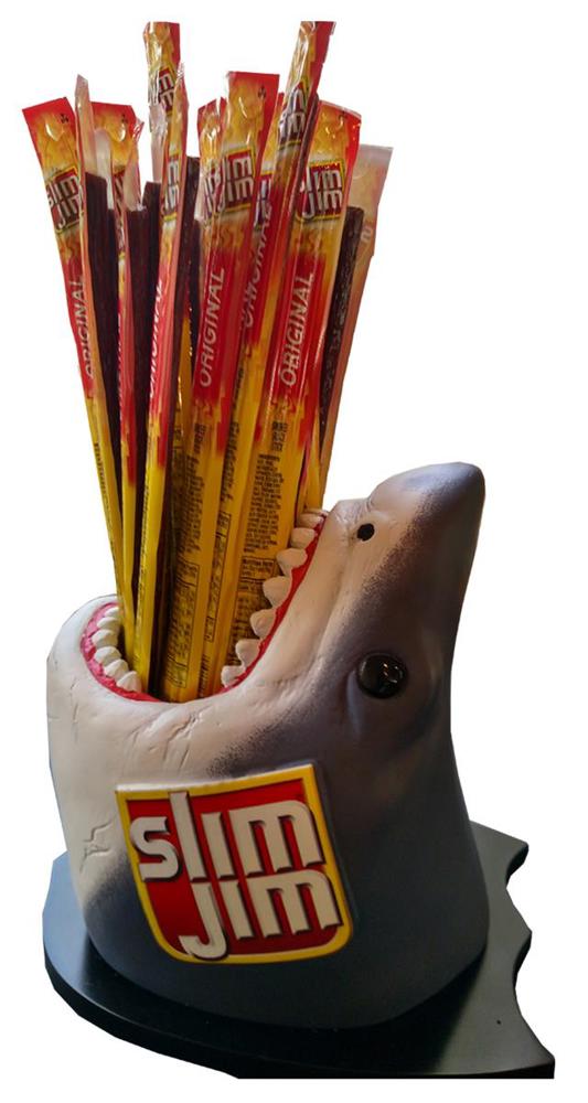 Slim Jim Counter Top Giant SJ Shark Countertop Disp:72 orig, 48 mild,24 tabasco 144ct