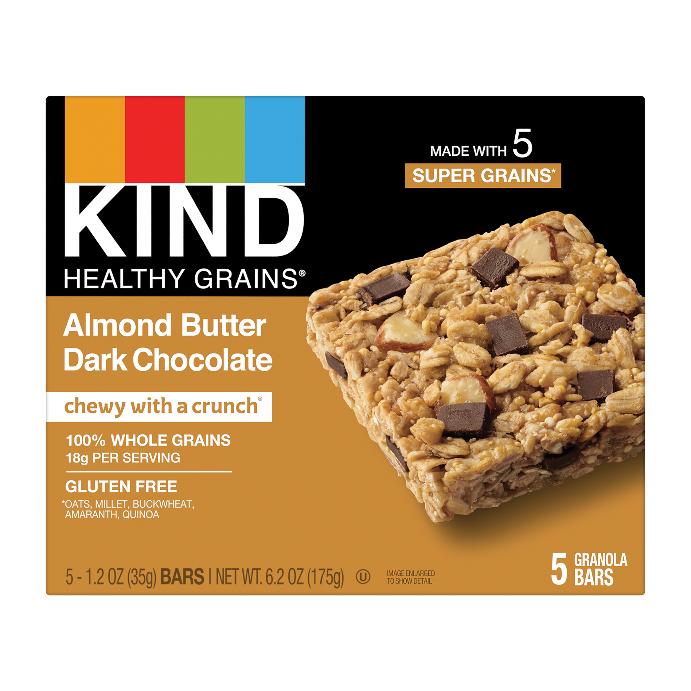 Kind Healthy Grains Almond Butter Dark Chocolate 5PK 1.2oz 1/8ct