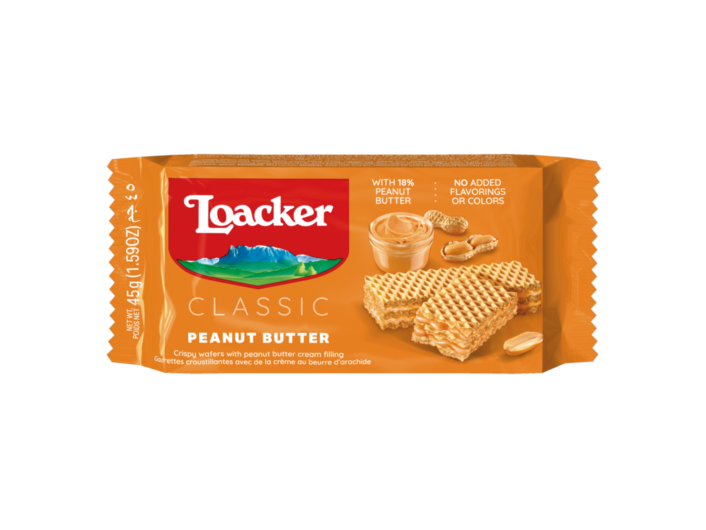 Loacker Wafers Peanut Butter  45g (1.59oz) 12/12ct