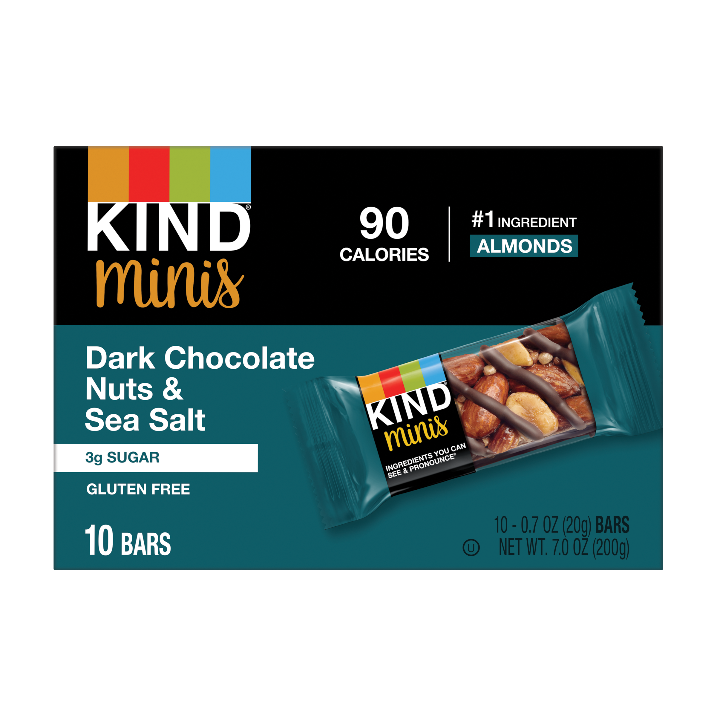 Kind Mini Bars Dark Chocolate Nuts & Sea Salt .7oz 10 pk  1/8ct