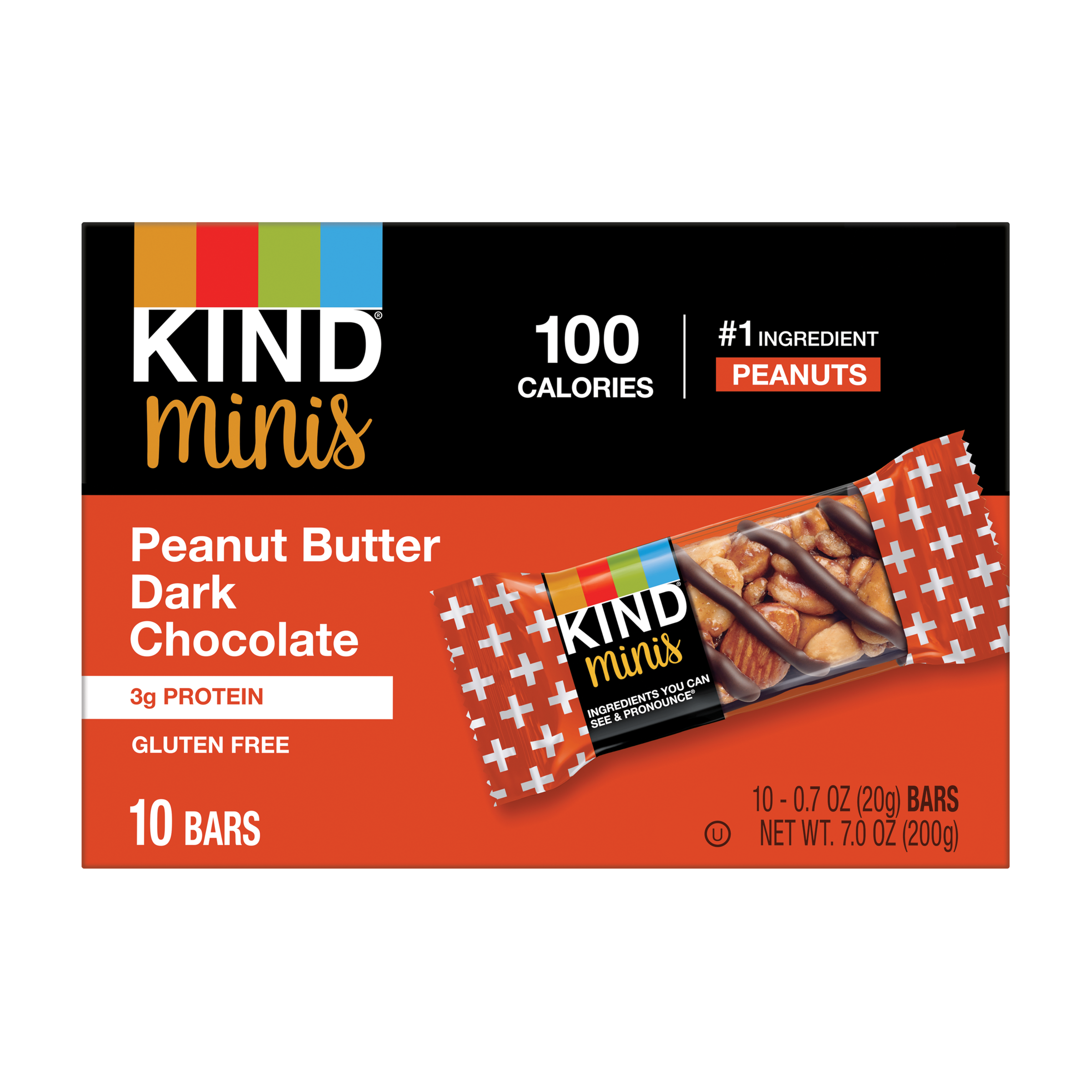 Kind Mini Bars Peanut Butter Dark Chocolate .7oz 10pk  1/8ct