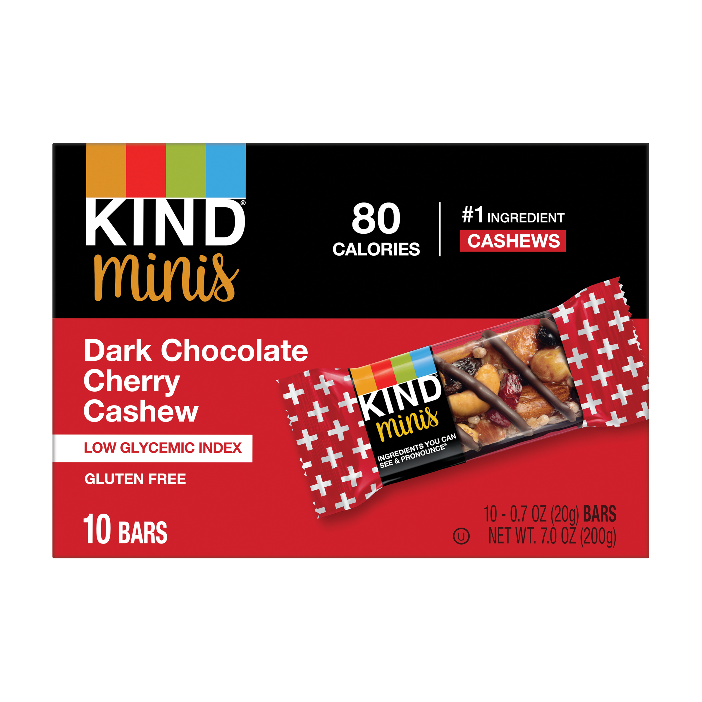 Kind Mini Bars Dark Chocolate Cherry Cashew .7oz 10pk  1/8ct