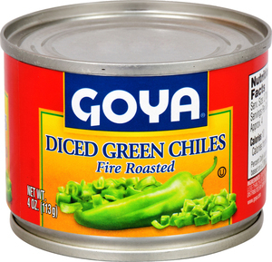 Goya Diced Green Chiles Fire Roasted 14oz  1/12ct