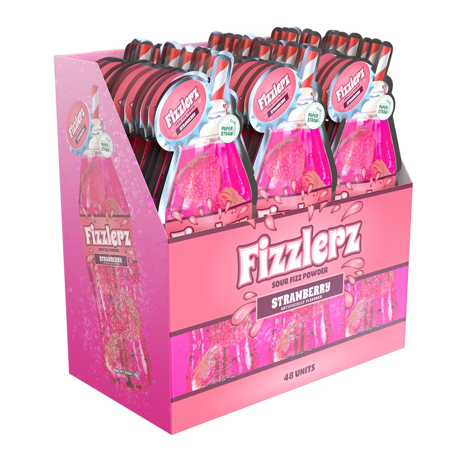 Thats Sweet FIZZLERZ STRAWBERRY, 0.35oz 8/48ct