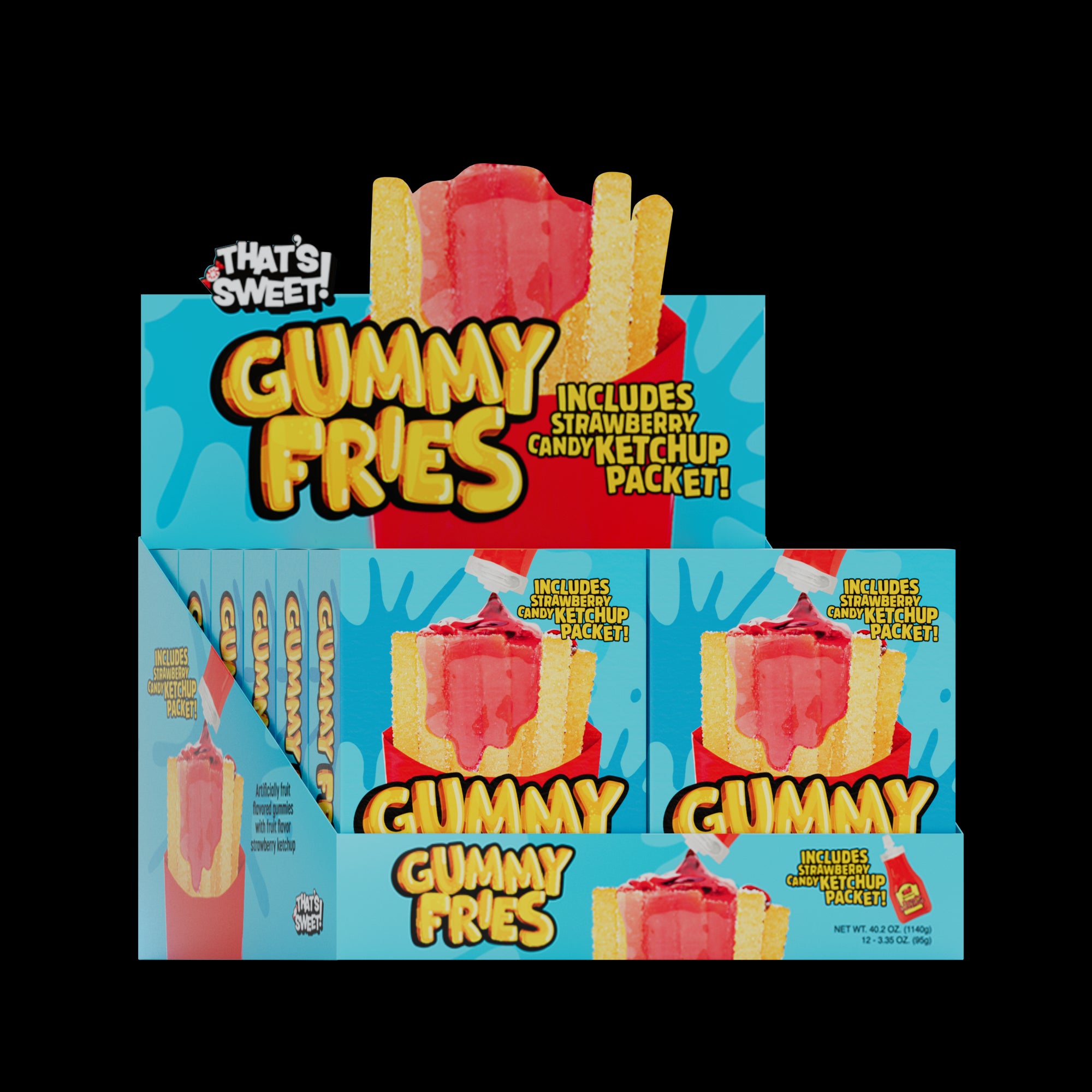 Thats Sweet GUMMY FRIES W/ KETCHUP 3.35oz 8/12 ct