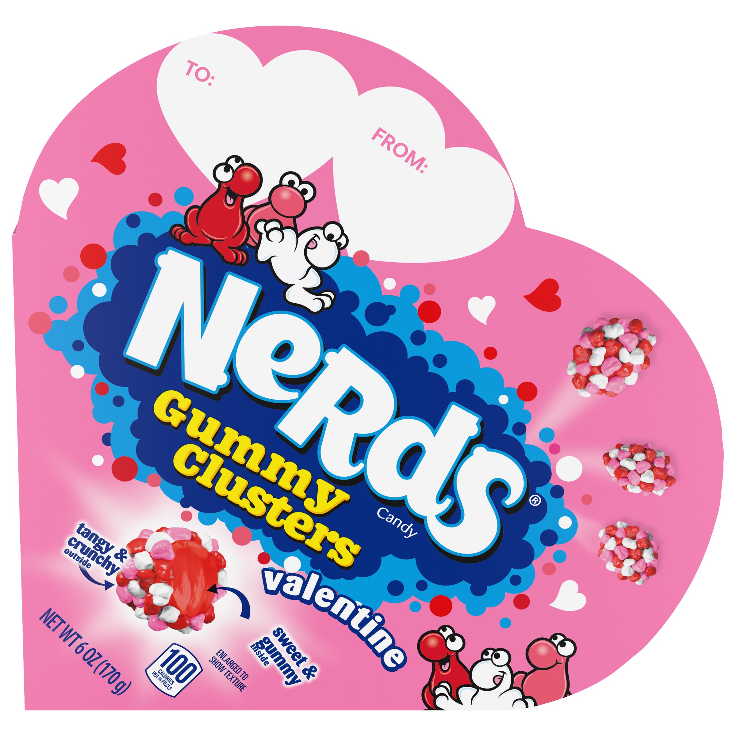 Nerds Valentine's Gummy Clusters 9/6 Ounce Heart Shaped Box