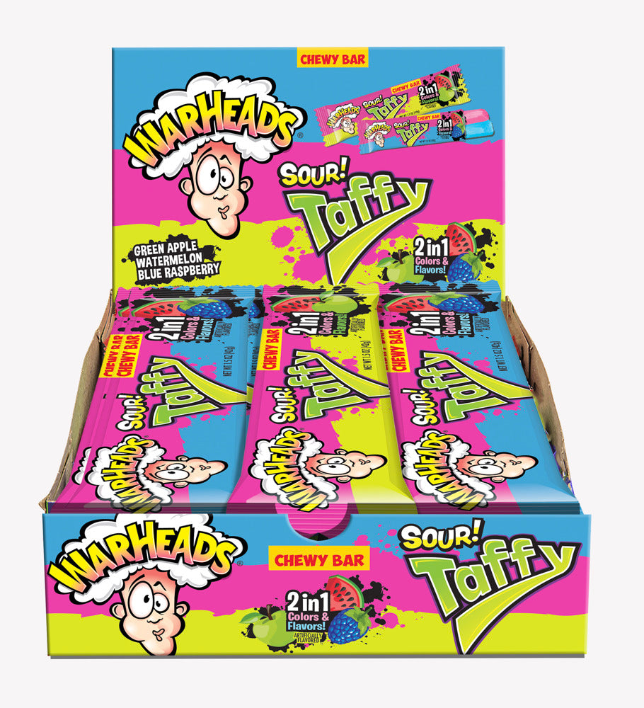 Warheads Taffy Bar 2in1  1.49oz  2/24ct