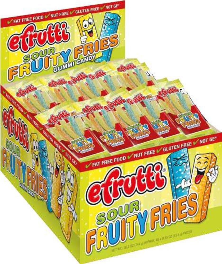 efrutti Individually Wrapped Gummi Sour Fruity Fries 8/48ct 0.55oz