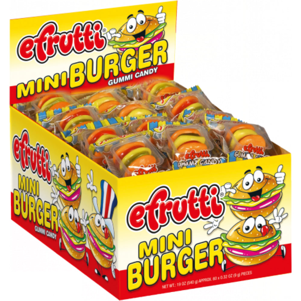 efrutti Individually Wrapped Gummi Mini Burgers 8/60ct 0.32oz