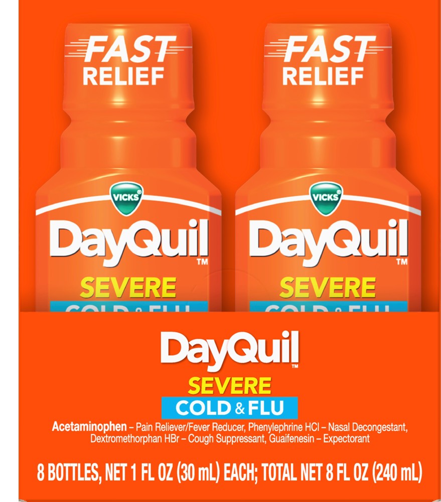 Dayquil Liquid Severe 8-1oz Single Serve  Bottles  1/4ct