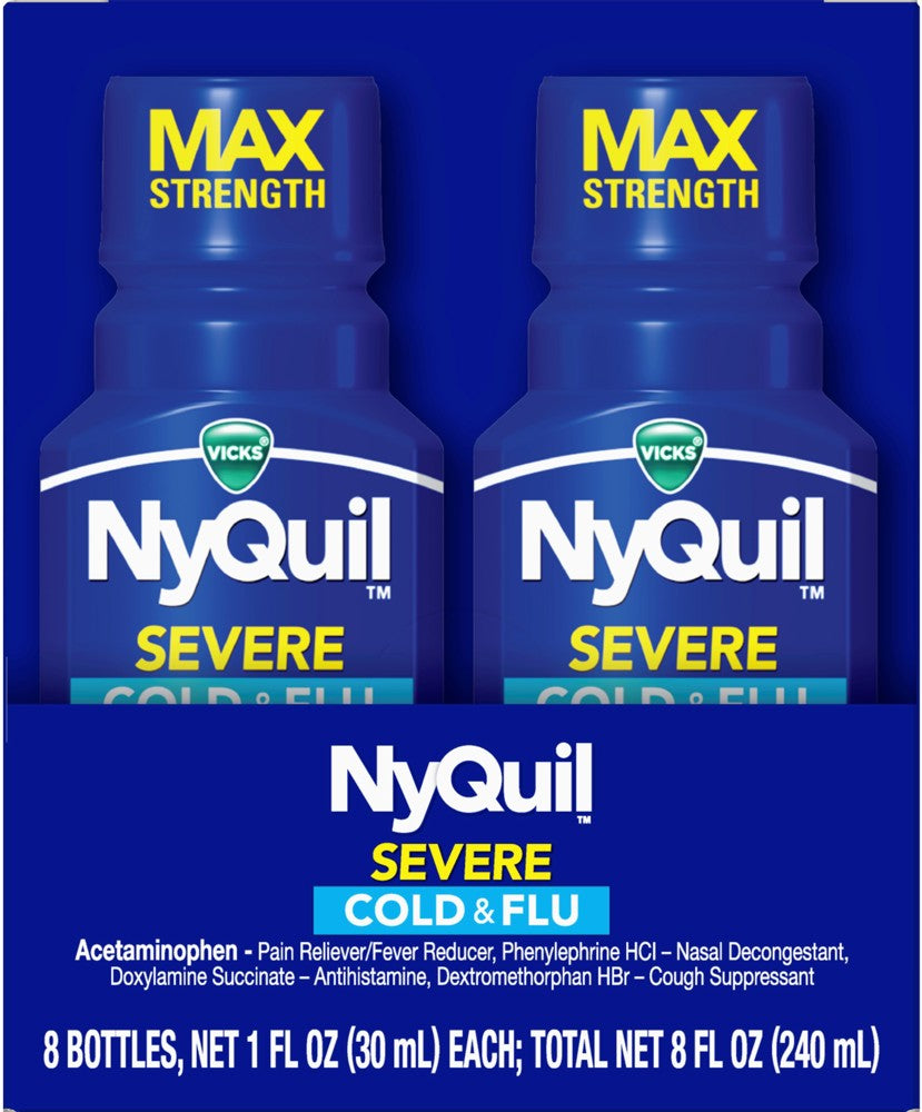 Nyquil Liquid Severe 8-1oz Single Serve  Bottles  1/4ct