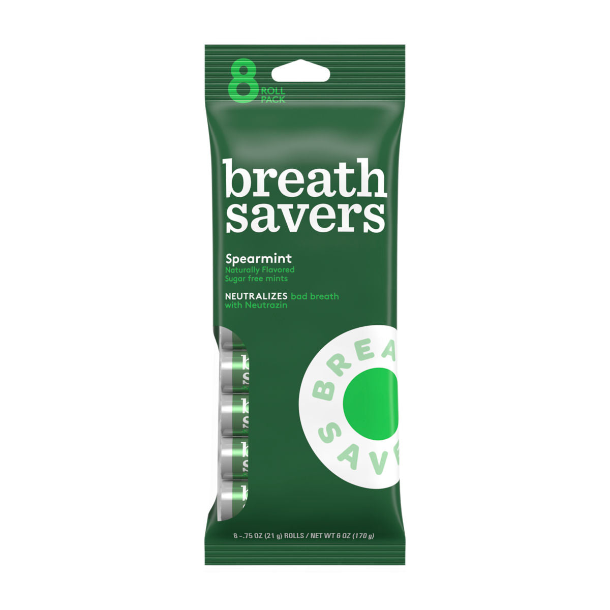 BREATH SAVERS Spearmint Mints, 8 Pack, 6.0 oz., 15 ct.