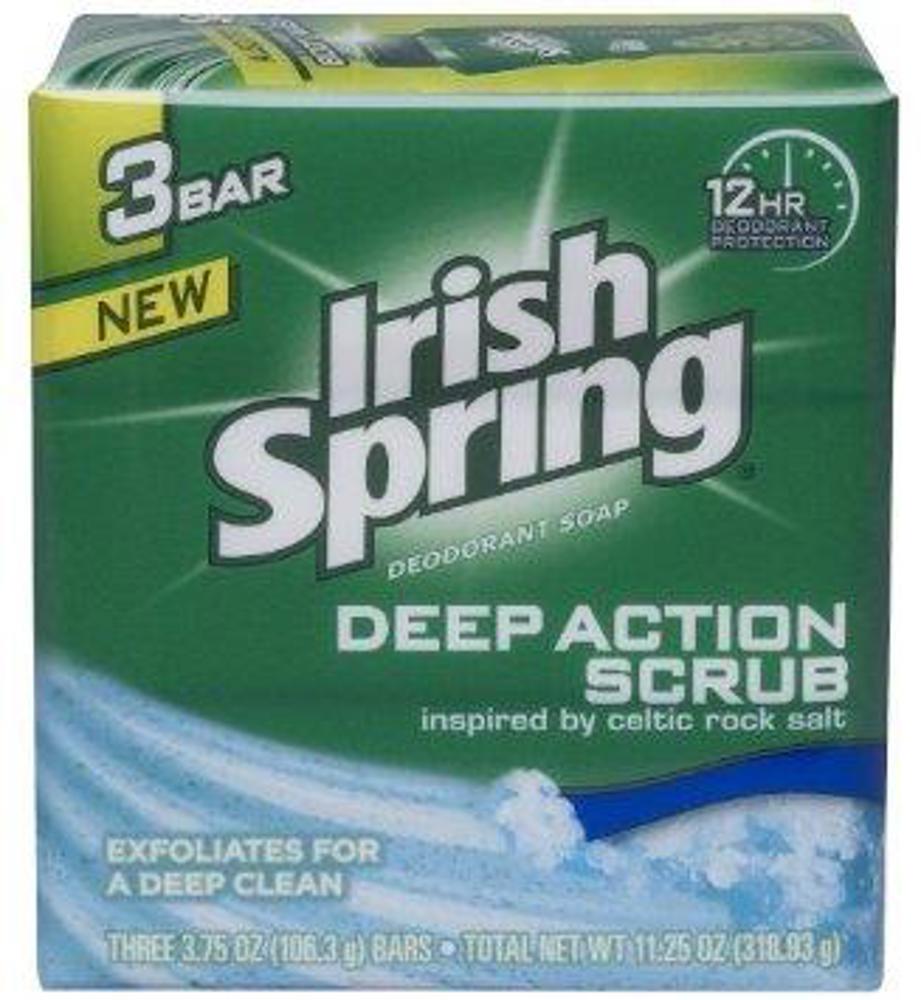 Irish Spring Deep Action Scrub 3 Pack 18ct 3Pack3.75oz