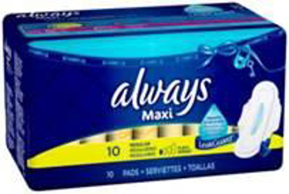 Procter & Gamble Always Maxi Regular with Wings 12ct 10ct