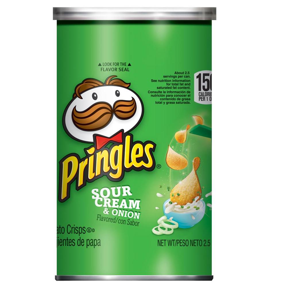 Pringles Grab & Go 2.5 oz Can Sour Cream Onion 12ct 2.5oz