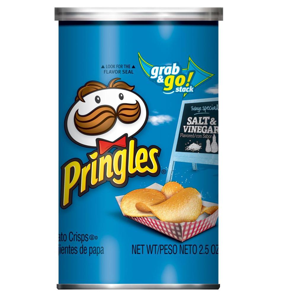 Pringles Grab & Go 2.5 oz Can Salt Vinegar 12ct 2.5oz