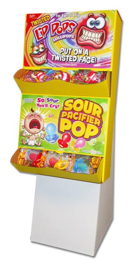 Sour Pacifier/ Twisted Lip Pop Combo Floor Display .8 oz. 1/72ct