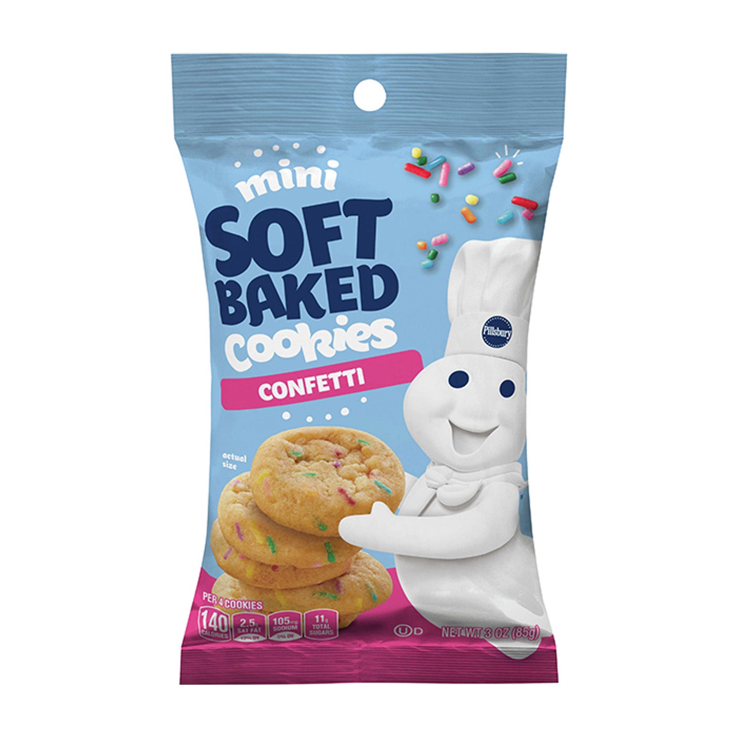 Pillsbury  Soft Baked Mini Cookies, Confetti 3oz 9/6ct