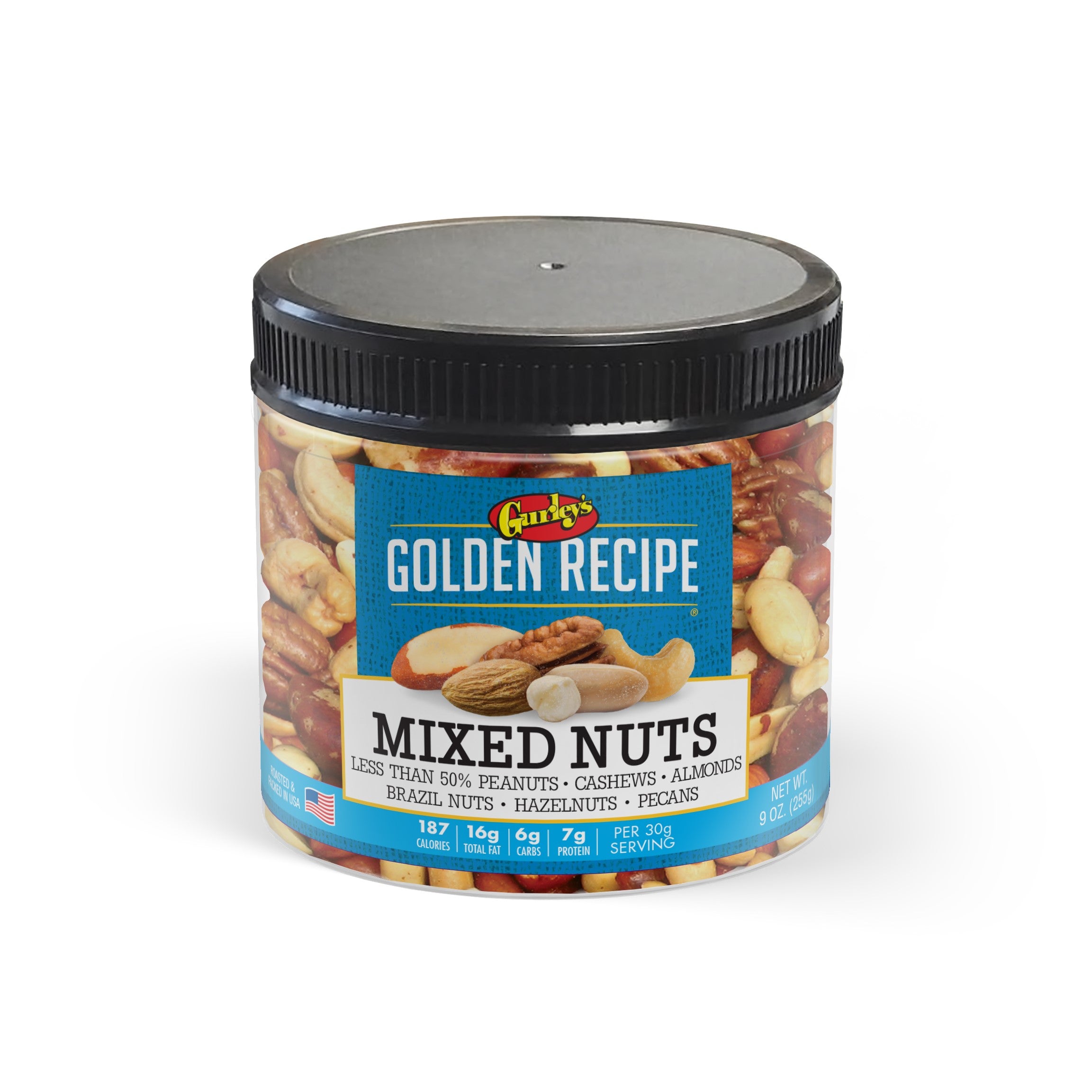 Gurleys Golden Recipe Small Jars Mixed Nuts <50% Peanuts 9oz 1/6ct