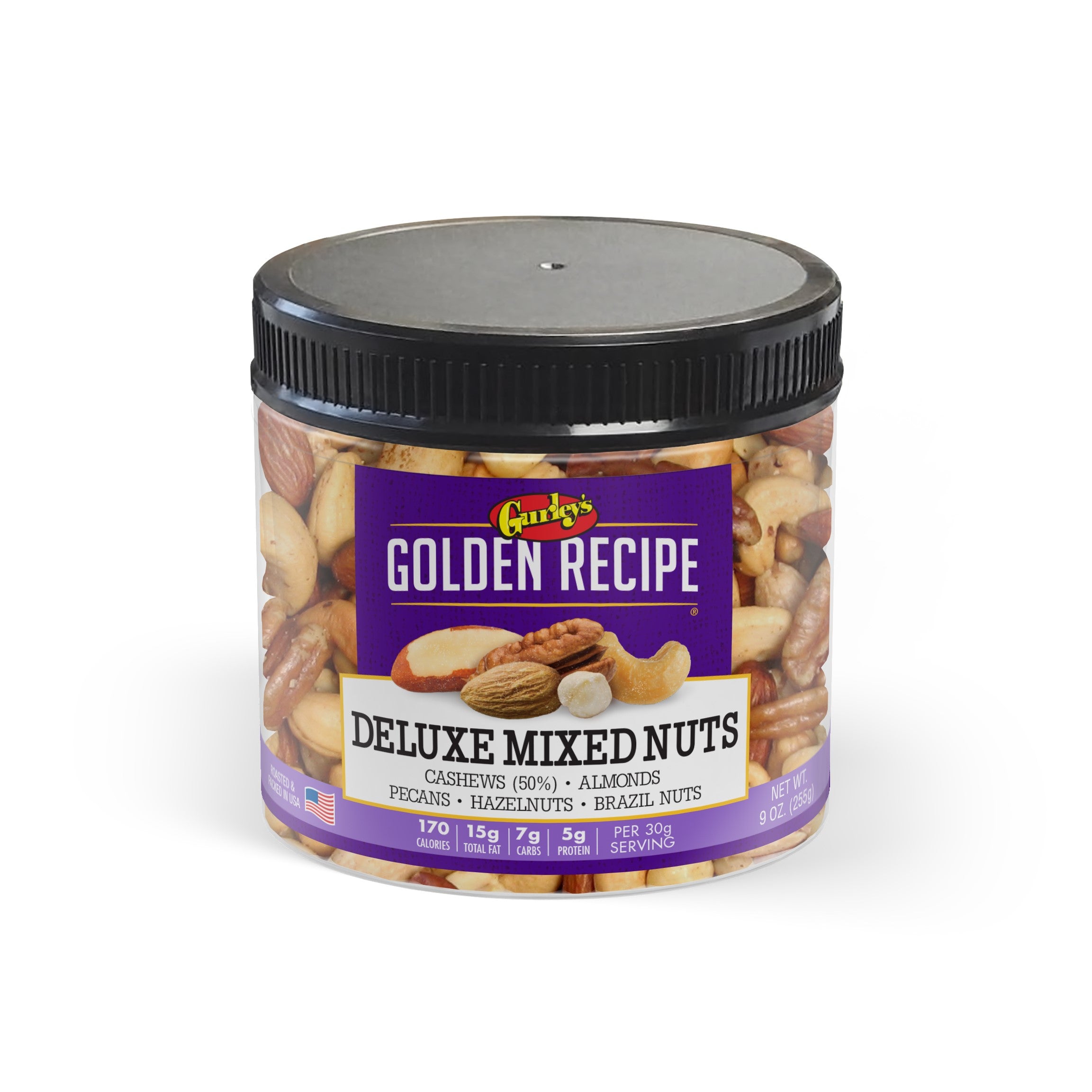 Gurleys Golden Recipe Small Jars Deluxe Mix Nuts - No Peanuts 9oz 1/6ct