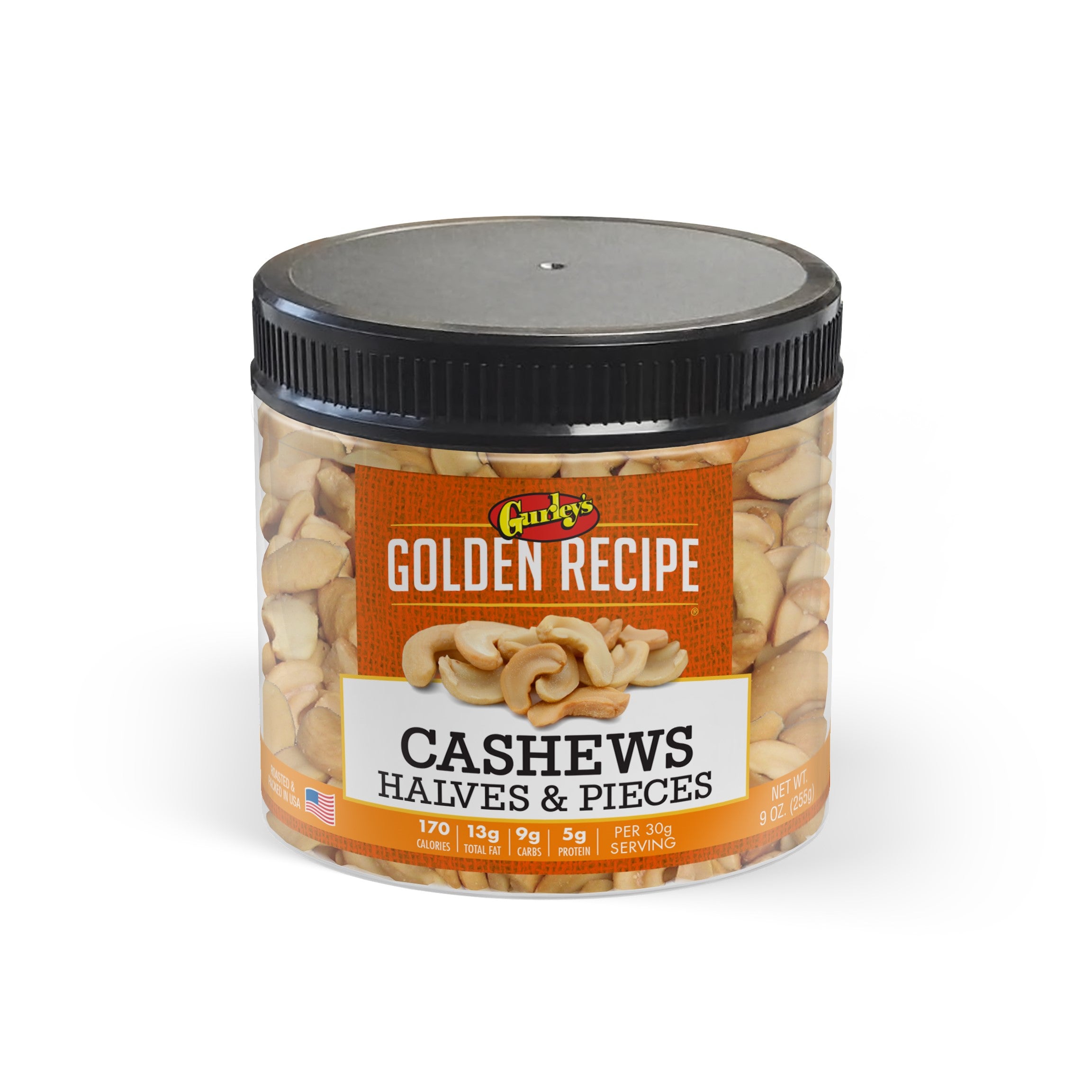 Gurleys Golden Recipe Small Jars Cashew Halves&Pcs 9oz 1/6ct