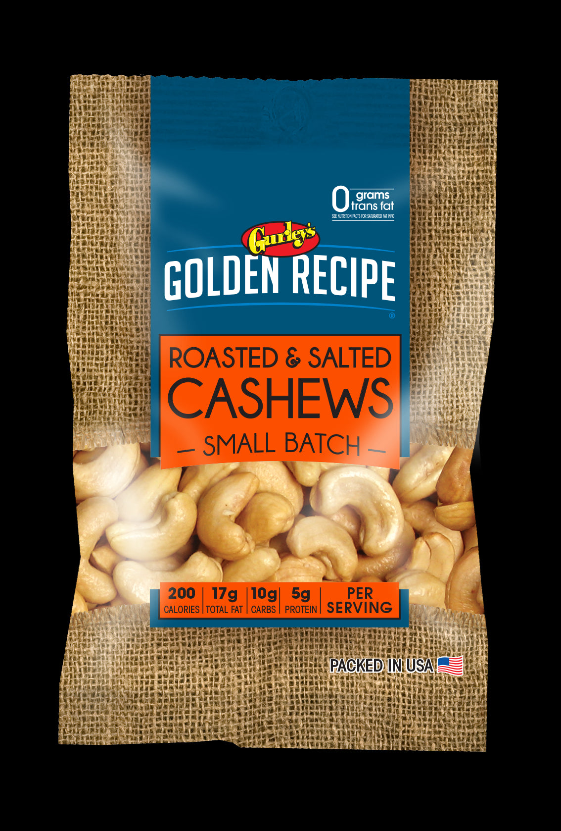 Gurleys Golden Recipe Cashews, Fancy Whole 2.75oz 1/8ct