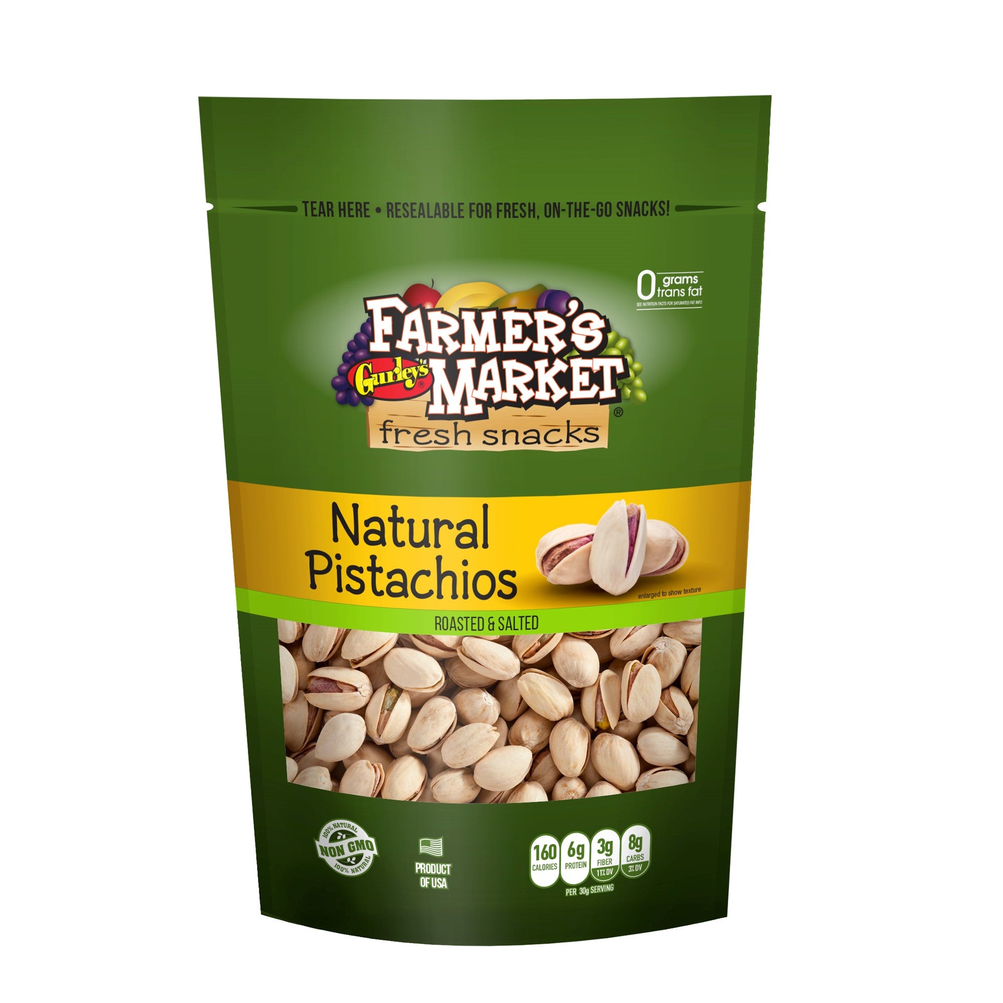 Gurleys Farmers Market (Stand-Up Reclosable Bag) Natural Pistachios