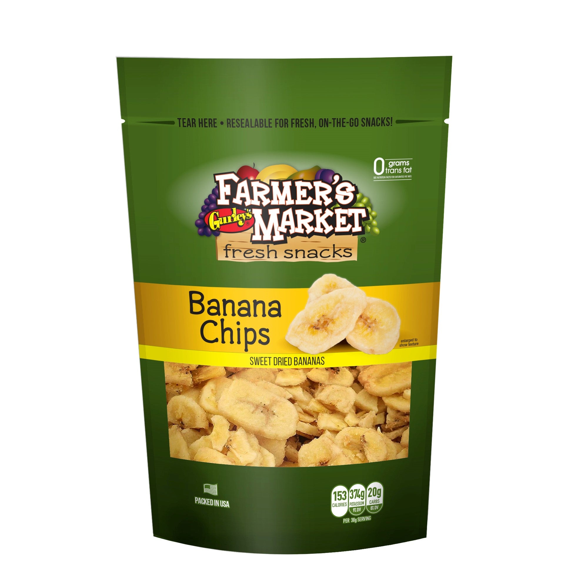 Gurleys Farmers Market (Stand-Up Reclosable Bag) Banana Chips