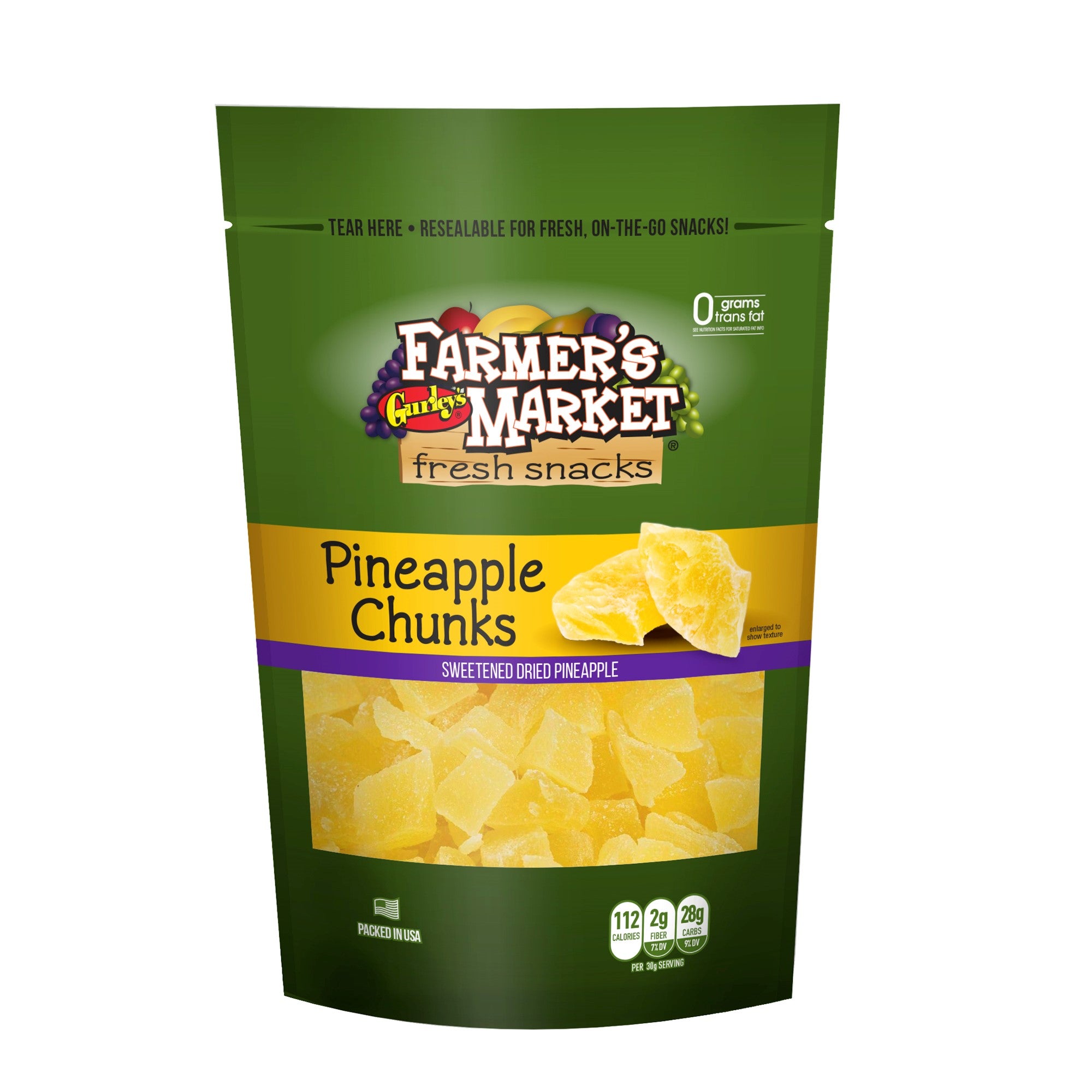 Gurleys Farmers Market (Stand-Up Reclosable Bag) Pineapple Chunks