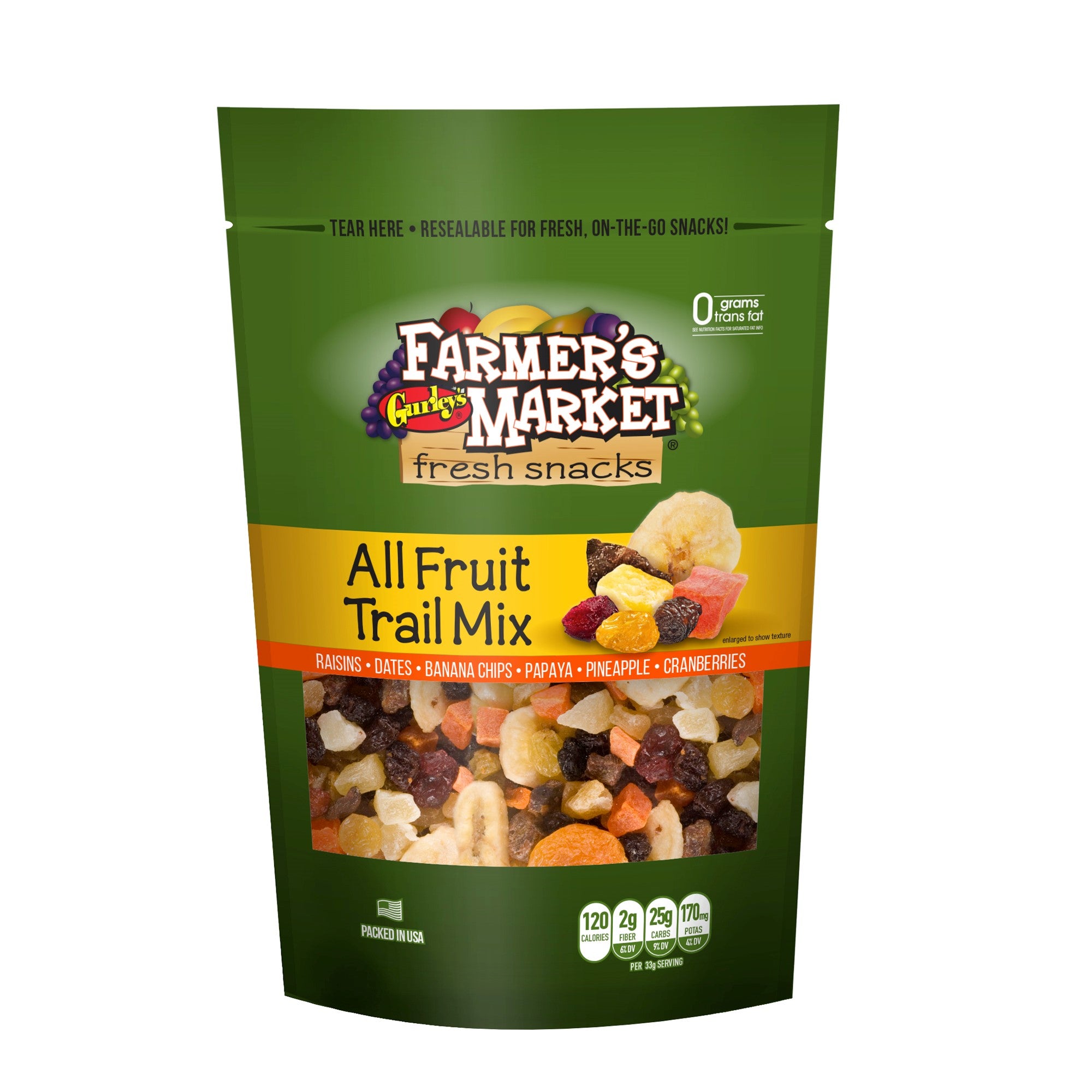 Gurleys Farmers Market (Stand-Up Reclosable Bag) All-Fruit Trail Mix