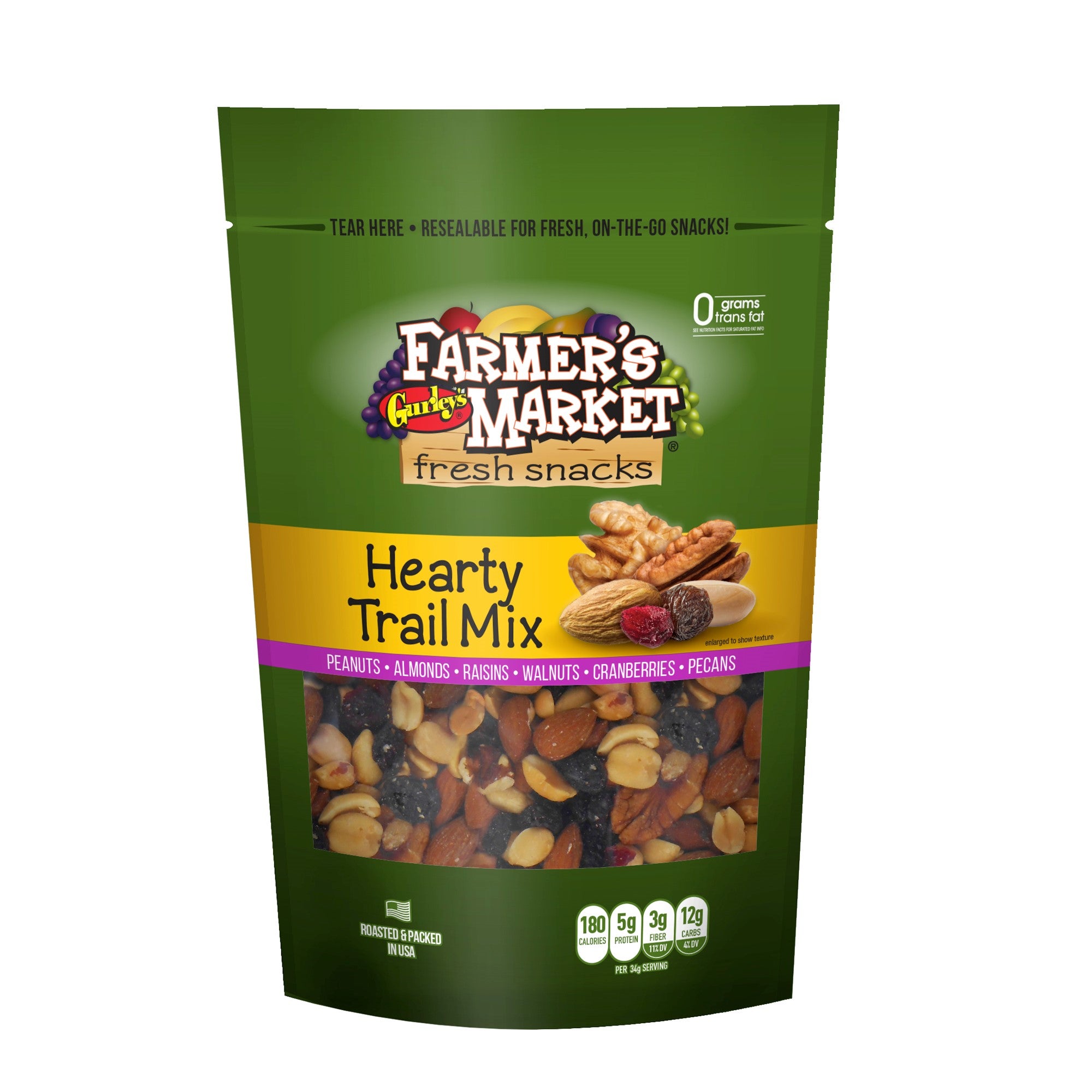 Gurleys Farmers Market (Stand-Up Reclosable Bag) Hearty Trail Mix