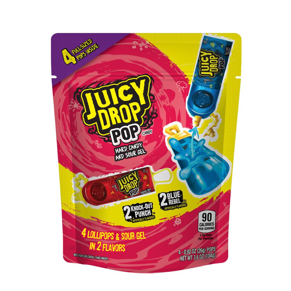 Topps Juicy Drop Pop  Gusseted Bag 4pc 3.6oz 1/7ct