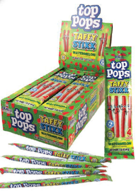 Top Pops Taffy Stixx Watermelon 1.55oz 12/12ct