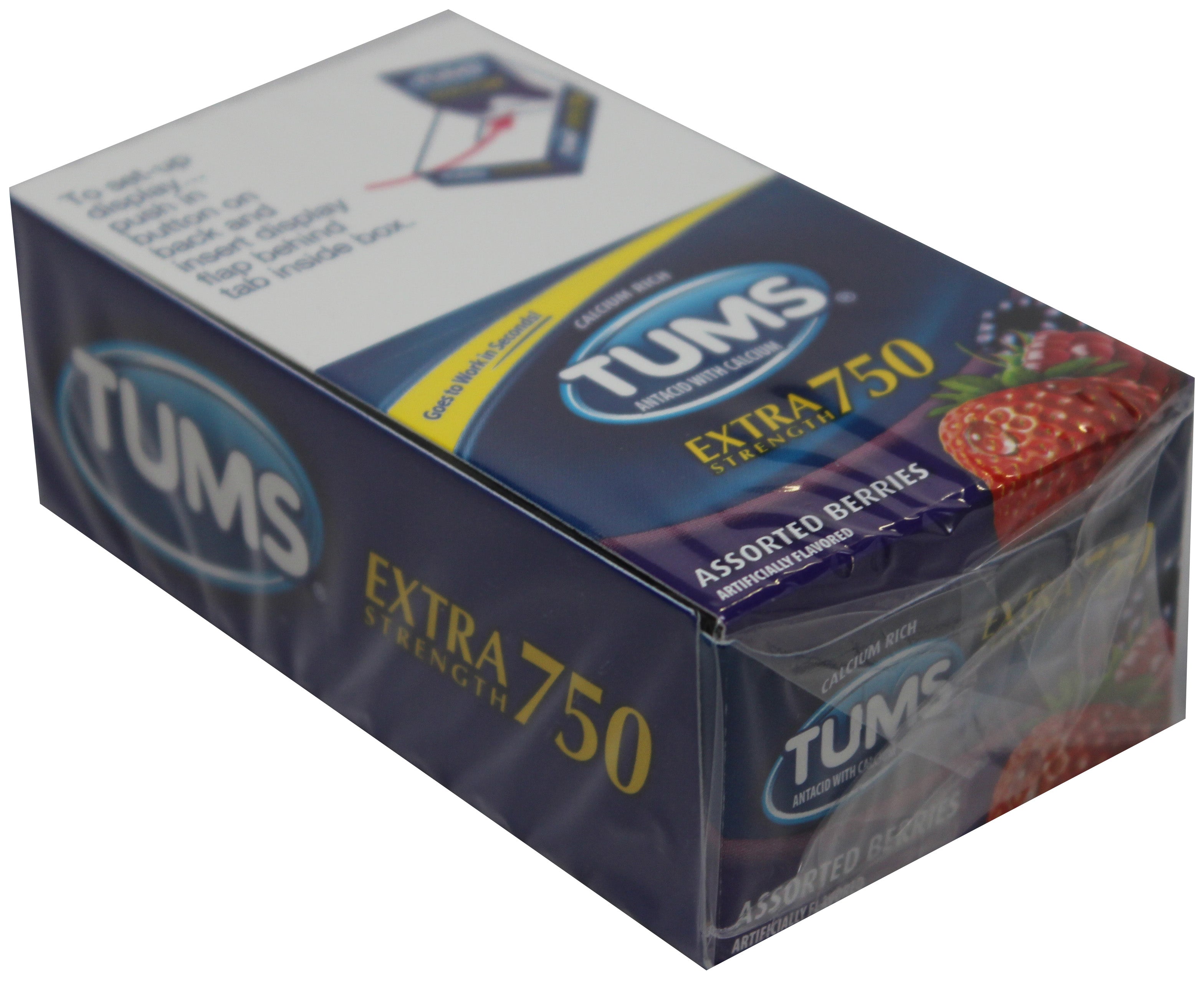 Tums Single Roll Extra Strength Assorted Berries 30/12ct