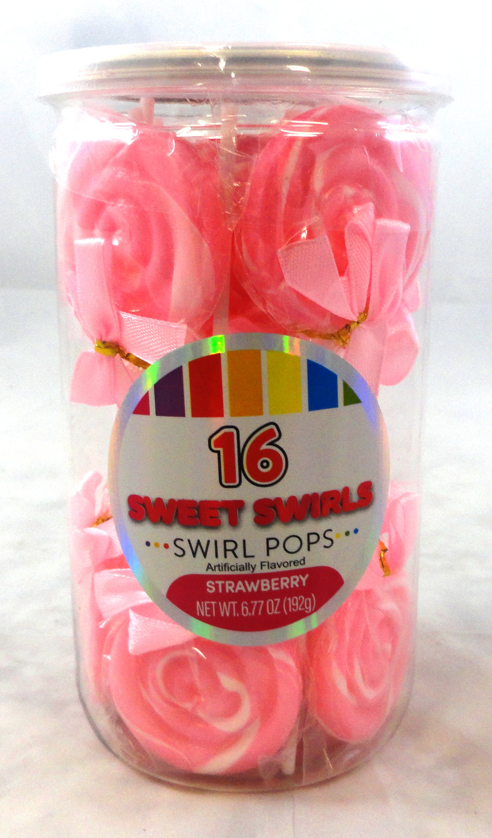 Pink Swirl Pops Tub 16ct  6.77oz 4/4ct